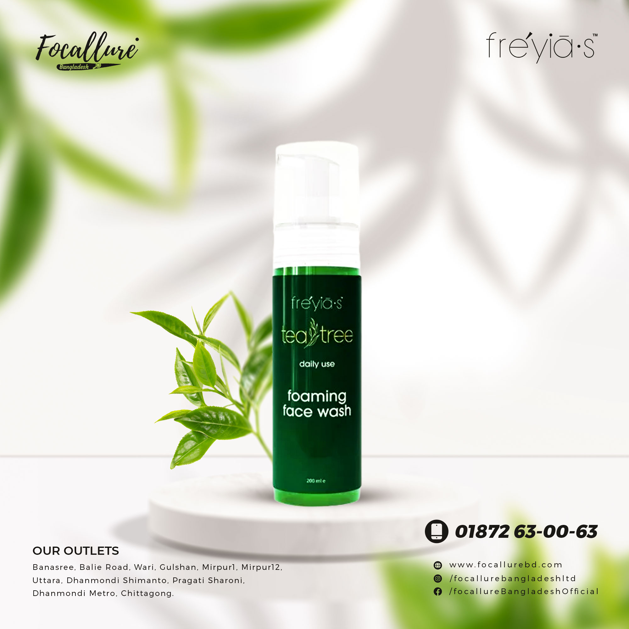 Freyias Tea Tree Daily Use Foaming Face Wash 200ml Focallure