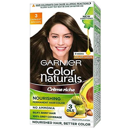 Garnier Hair Color Naturals Shade 3 Darkest Brown - 70ml - Focallure