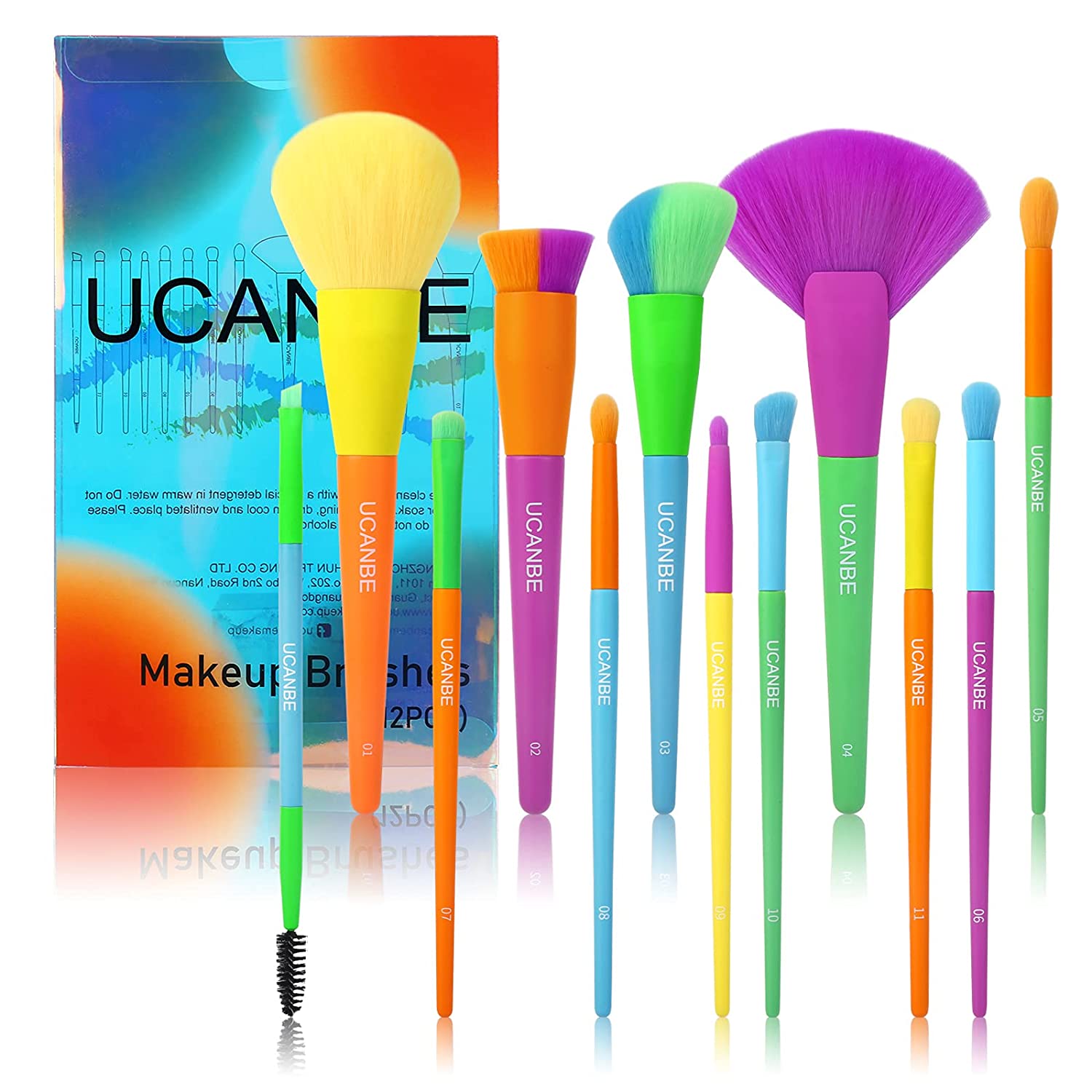 UCANBE Face Paint Kit + 10pcs Paint Brush Water