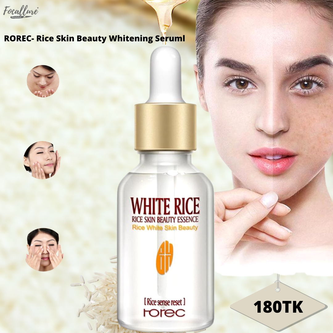 Rorec Rice Skin Beauty Essence Whitening Serum 15ml Focallure