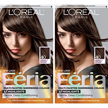 Loreal Paris Feria Multi Faceted Shimmering Hair Color - 40 Deeply Brown -  Focallure